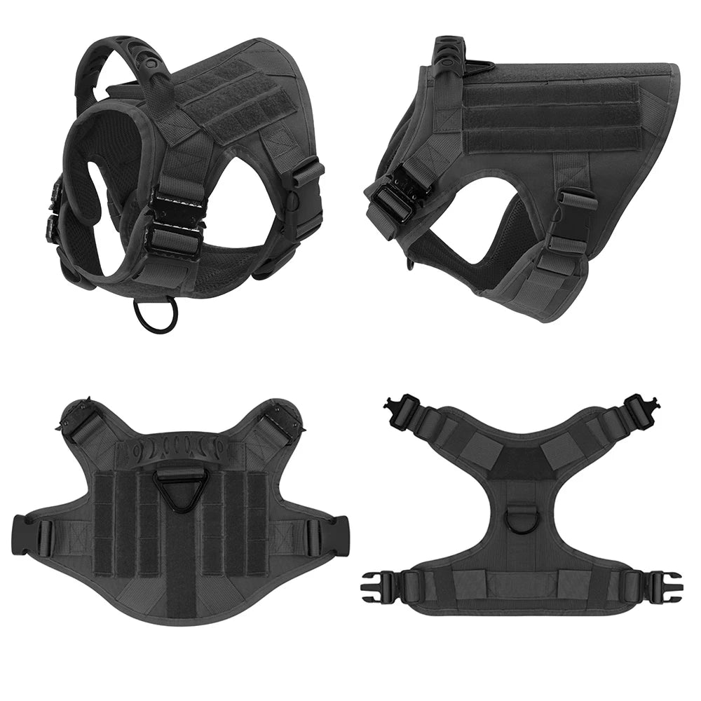 Tactical No Pull Dog Harness for Large Breeds for Training, Hiking and Walking
