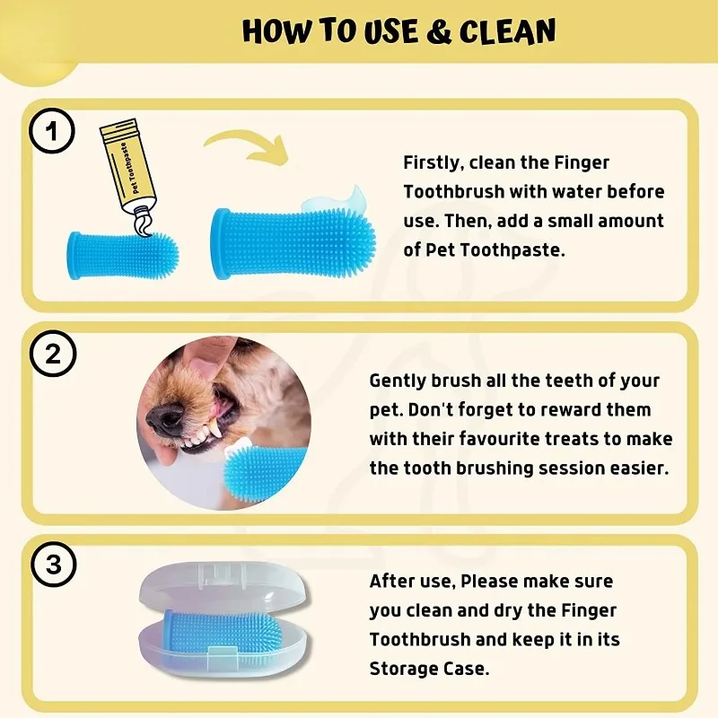 how to use Dog Cleaning Toothbrush Finger
