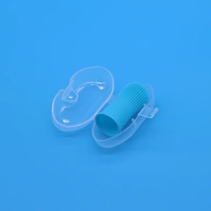 Dog Cleaning Toothbrush Finger blue