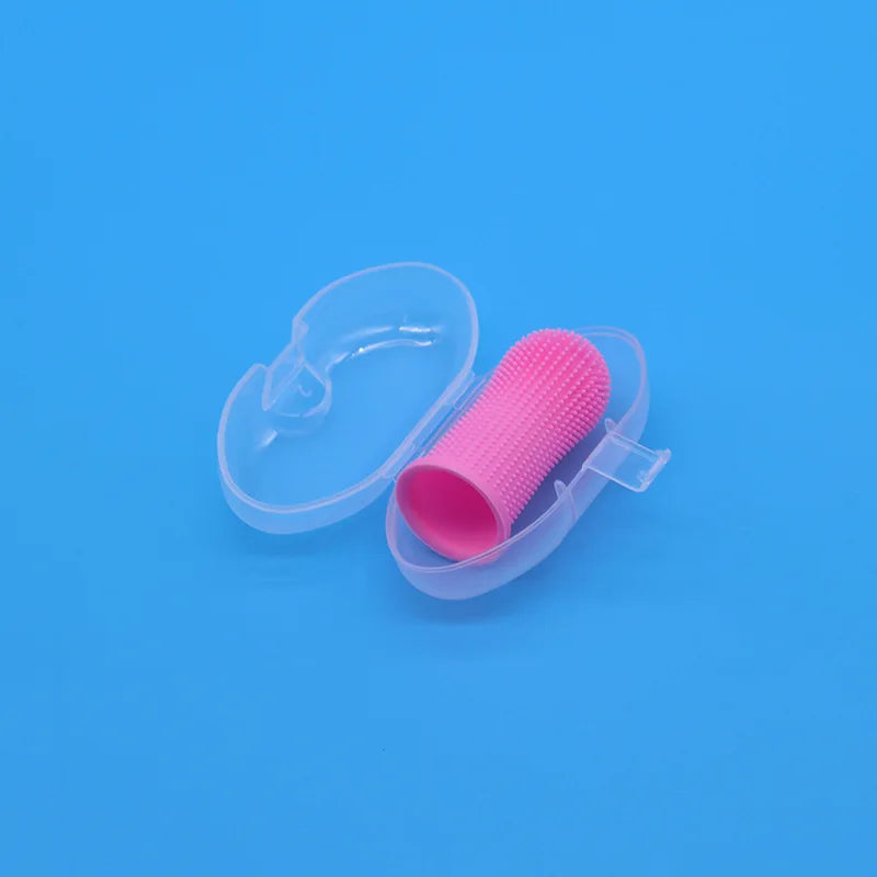 Dog Cleaning Toothbrush Finger pink