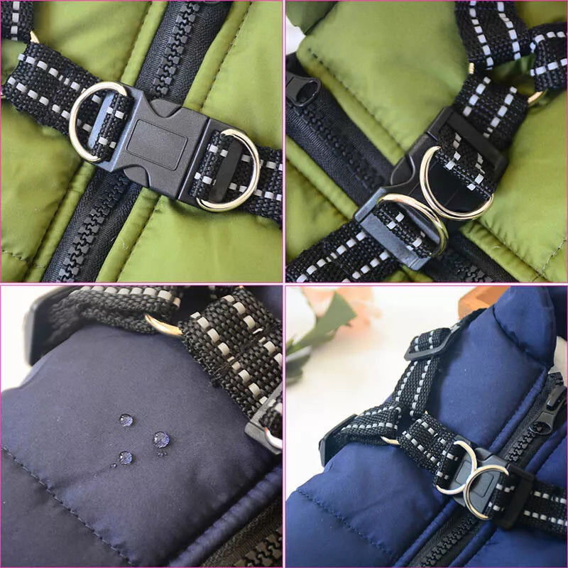 Pet Jacket, Dog Coat Harness Winter Warm Vest Jacket Waterproof Cotton | Pet Jacket, Dog Coat Harness Winter Warm Vest Jacket Waterproof Cotton| thunder coats for dogs | rain coats for dogs | dog coats for winter | winter coats for dogs | soft coated wheaten dog | flat coated retriever dog | har vest | dogs harness | dog life jacket | Pet winter apparel | Dog winter clothing | Waterproof dog vest | Reflective dog harness | Cold weather dog gear |