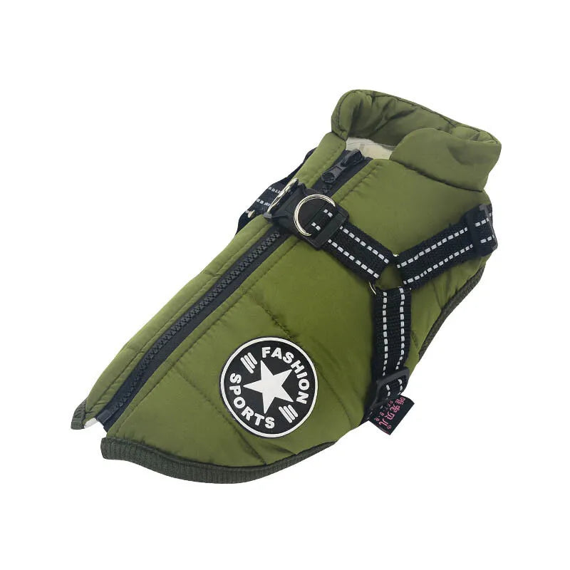 Pet Jacket, Dog Coat Harness Winter Warm Vest Jacket Waterproof Cotton | | Dog raincoat | Dog rain coat | Warm dog jacket | Winter pet protection | Fleece-lined dog jacket | Adjustable dog harness | Dog outdoor gear | Windproof dog coat | Dog safety jacket | High collar dog vest | Dog walking jacket | Thermal dog coat |Snowproof dog coat |Cozy dog apparel |Dog winter wardrobe