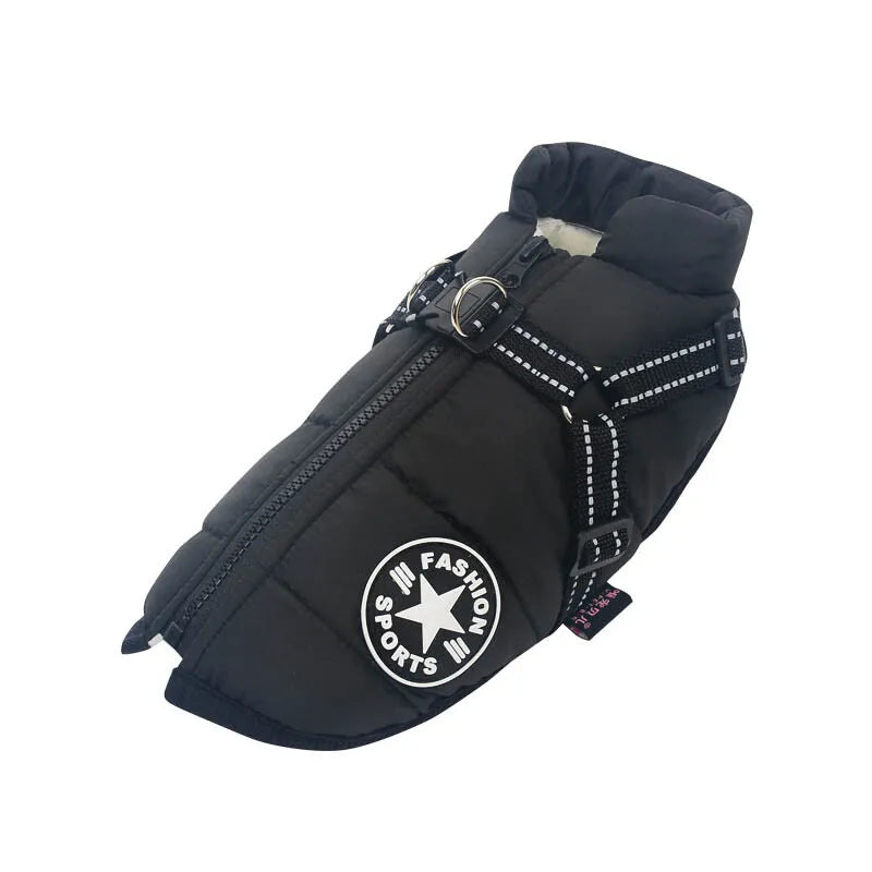 Pet Jacket, Dog Coat Harness Winter Warm Vest Jacket Waterproof Cotton| thunder coats for dogs | rain coats for dogs | dog coats for winter | winter coats for dogs | soft coated wheaten dog | flat coated retriever dog | har vest | dogs harness | dog life jacket | Pet winter apparel | Dog winter clothing | Waterproof dog vest | Reflective dog harness |