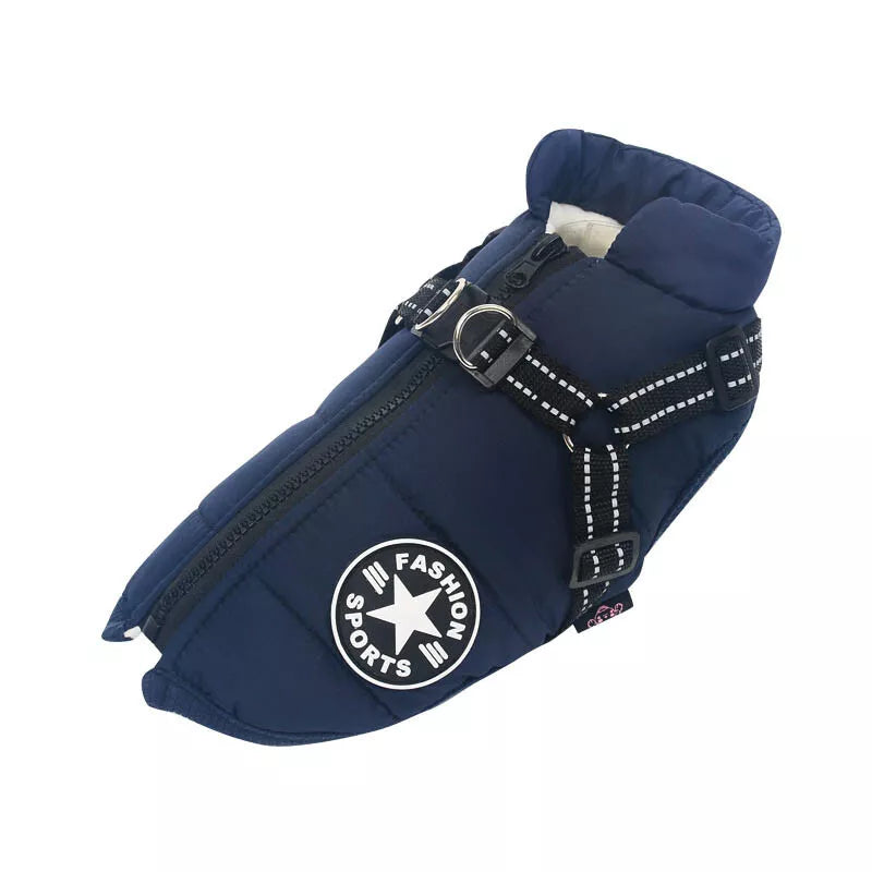 Pet Jacket, Dog Coat Harness Winter Warm Vest Jacket Waterproof Cotton| thunder coats for dogs | rain coats for dogs | dog coats for winter | winter coats for dogs | soft coated wheaten dog | flat coated retriever dog | har vest | dogs harness | dog life jacket | Pet winter apparel | Dog winter clothing | Waterproof dog vest | Reflective dog harness