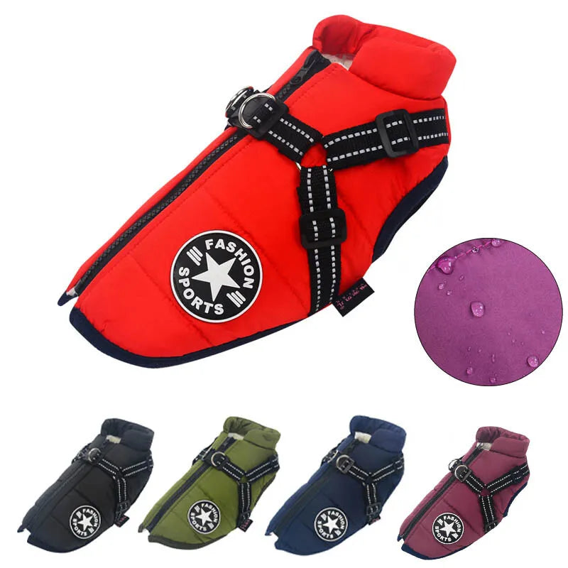 Pet Jacket, Dog Coat Harness Winter Warm Vest Jacket Waterproof Cotton | Pet Jacket, Dog Coat Harness Winter Warm Vest Jacket Waterproof Cotton| thunder coats for dogs | rain coats for dogs | dog coats for winter | winter coats for dogs | soft coated wheaten dog | flat coated retriever dog | har vest | dogs harness | dog life jacket | Pet winter apparel | Dog winter clothing | Waterproof dog vest | Reflective dog harness | Cold weather dog gear |