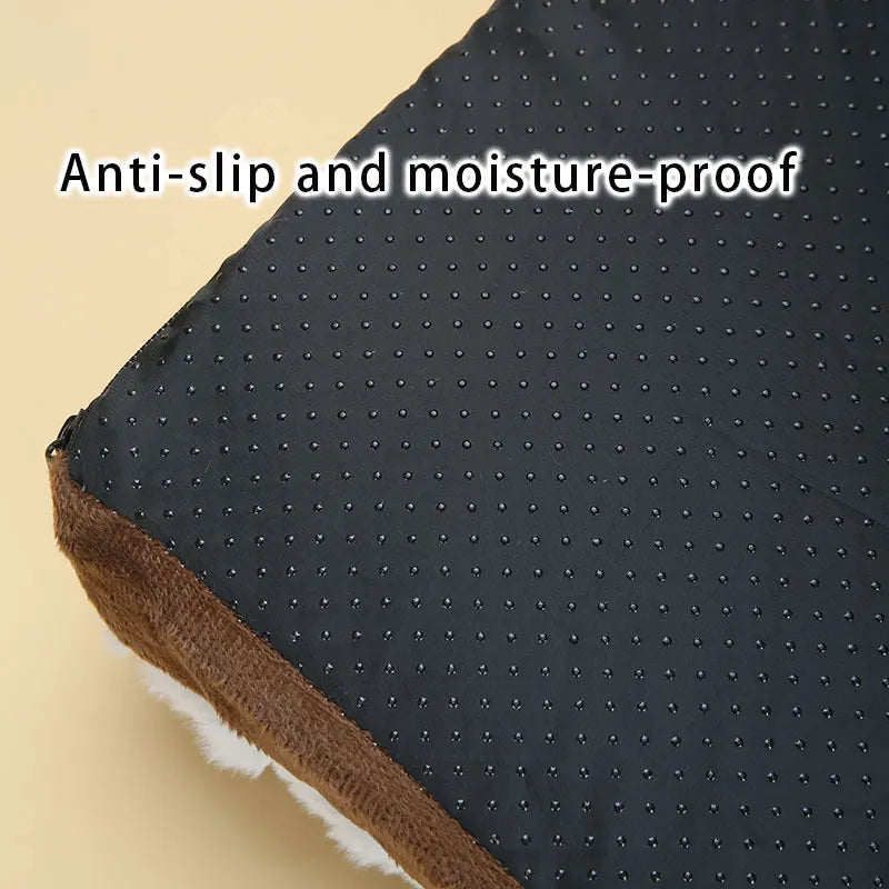 Soft and Comfortable bed with built in pillow for dog