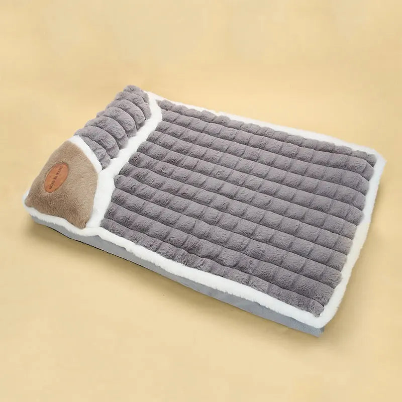 Soft and Comfortable bed with built in pillow for dog