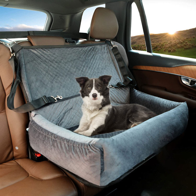 Paws Jet| Car Seat Dog Travel Bed for dog bed in car Grey color