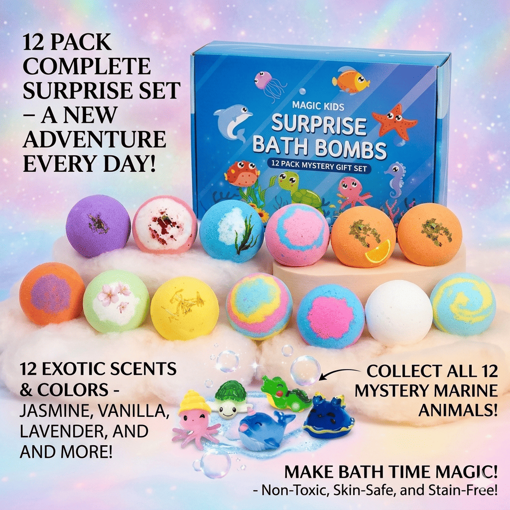 Magic Kids Surprise Bath Bombs – 12 Pack - Puptex Store