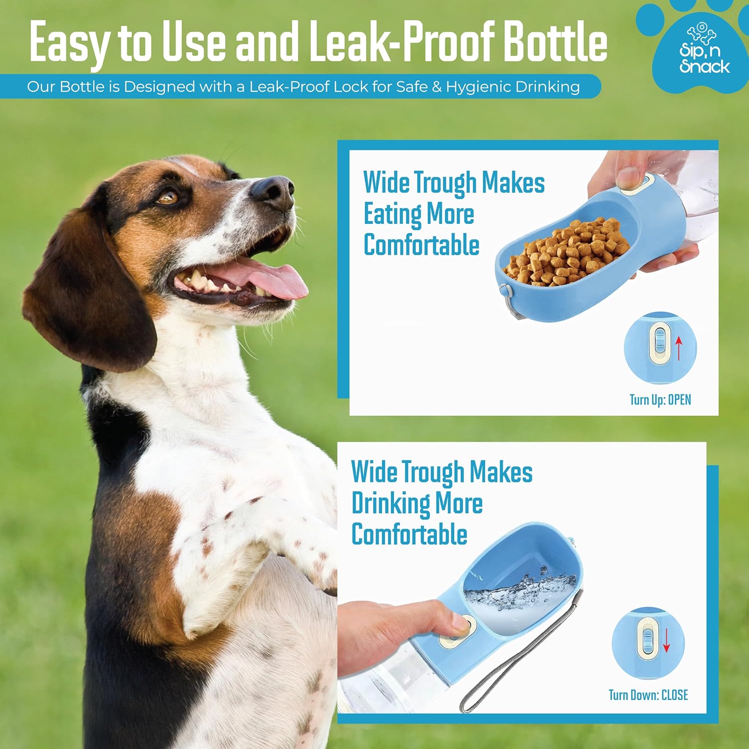 Portable Dog Water and Food Bottles Travel Bowls