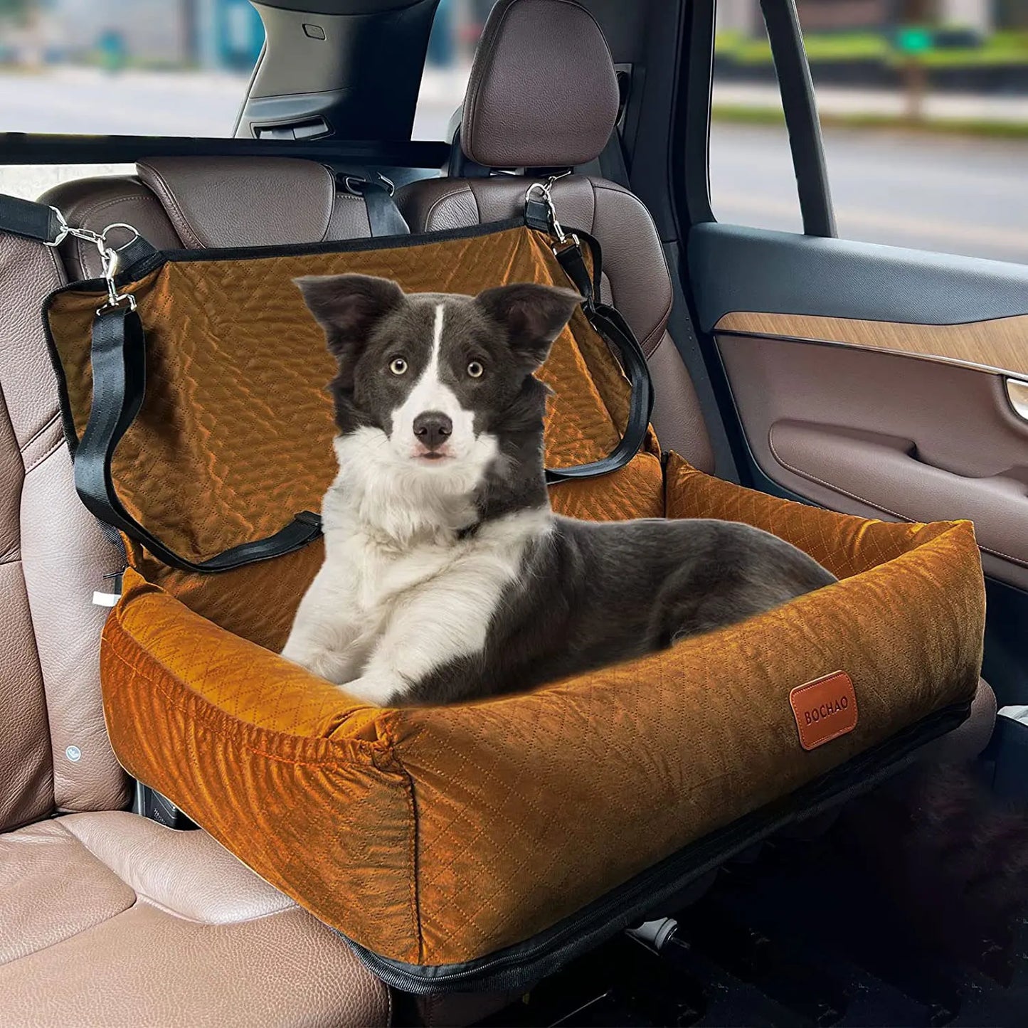 Paws Jet| Car Seat Dog Travel Bed for dog bed in car Brown color